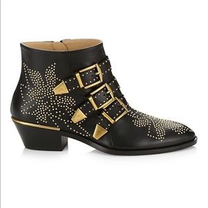 Authentic Chloe gold/black embellished boots